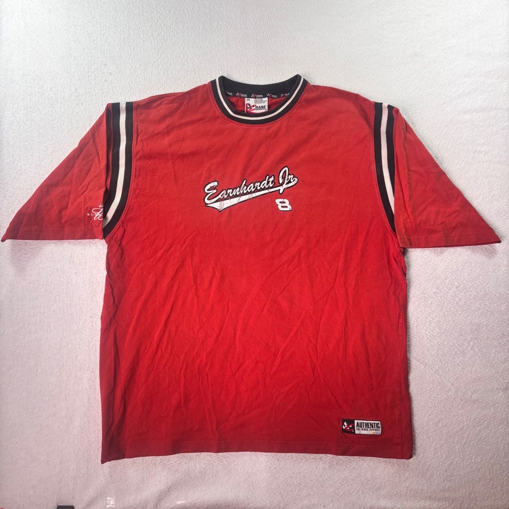 Chase Authentics Earnhardt Jr Budweiser NASCAR T Shirt Red 2XL Y2K Racing